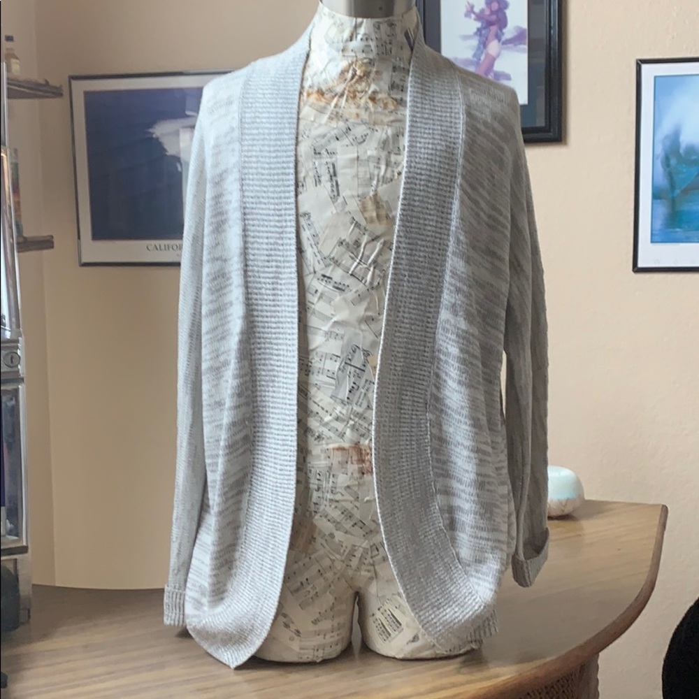 Medium grey and white cocoon cardigan